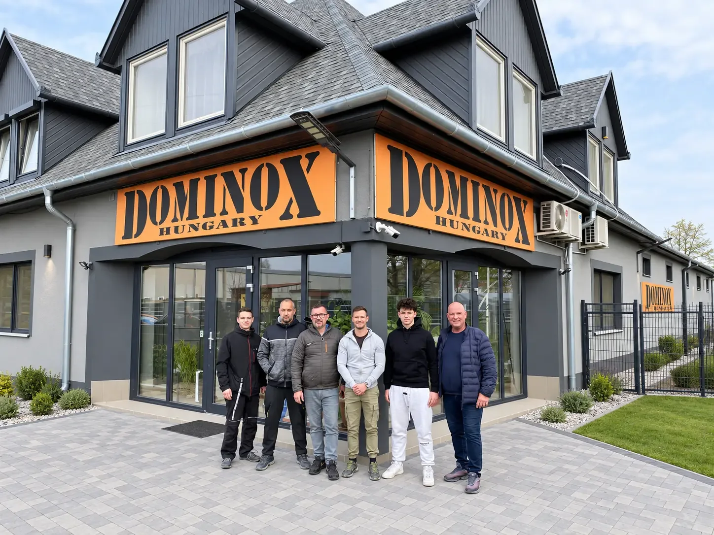 A Dominox Hungary Kft. csapata a dunaharaszti telephely előtt